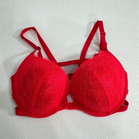 Victoria’s Secret push up bra front closure neon orange size 34DD - Picture 1 of 7